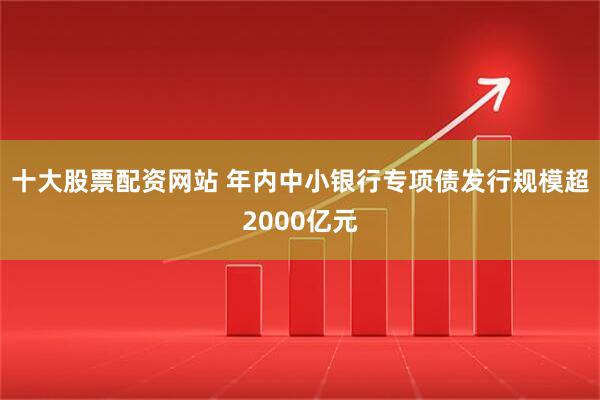 十大股票配资网站 年内中小银行专项债发行规模超2000亿元